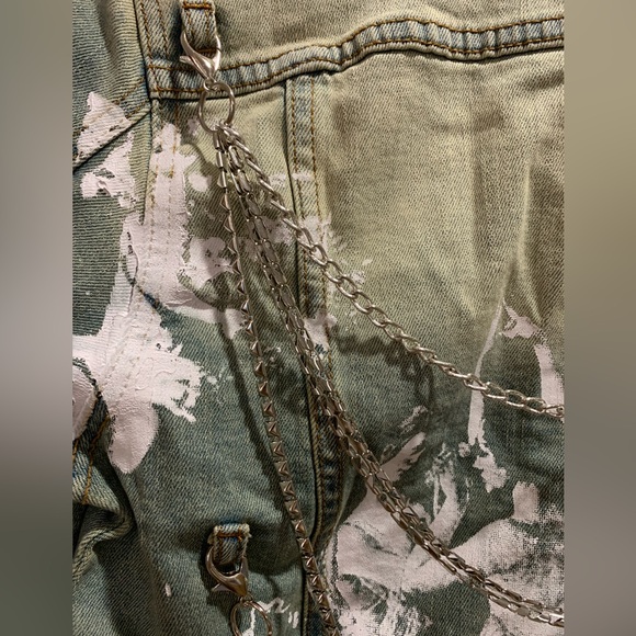 LIFTED ANCHORS CHAIN Y2K Style JEAN JACKET SIZE Small — Read Description - Picture 4 of 8